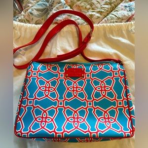 Kate Spade crossbody blue and red kaleidoscope design NWOT